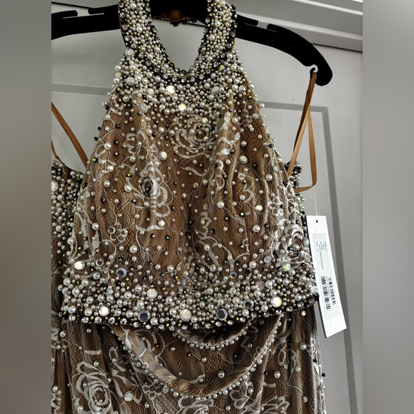 Jovani Dresses & Skirts - Off-White Pearl Embellished Dress